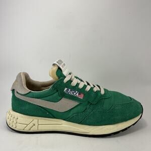 Autry Reelwind Low Green Nylon Suede Running Shoes Sneakers Mens US 9 EU 42